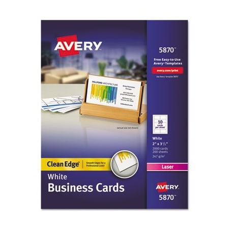 Avery Dennison CARD, LSR BUS 2000BX, WHT 5870